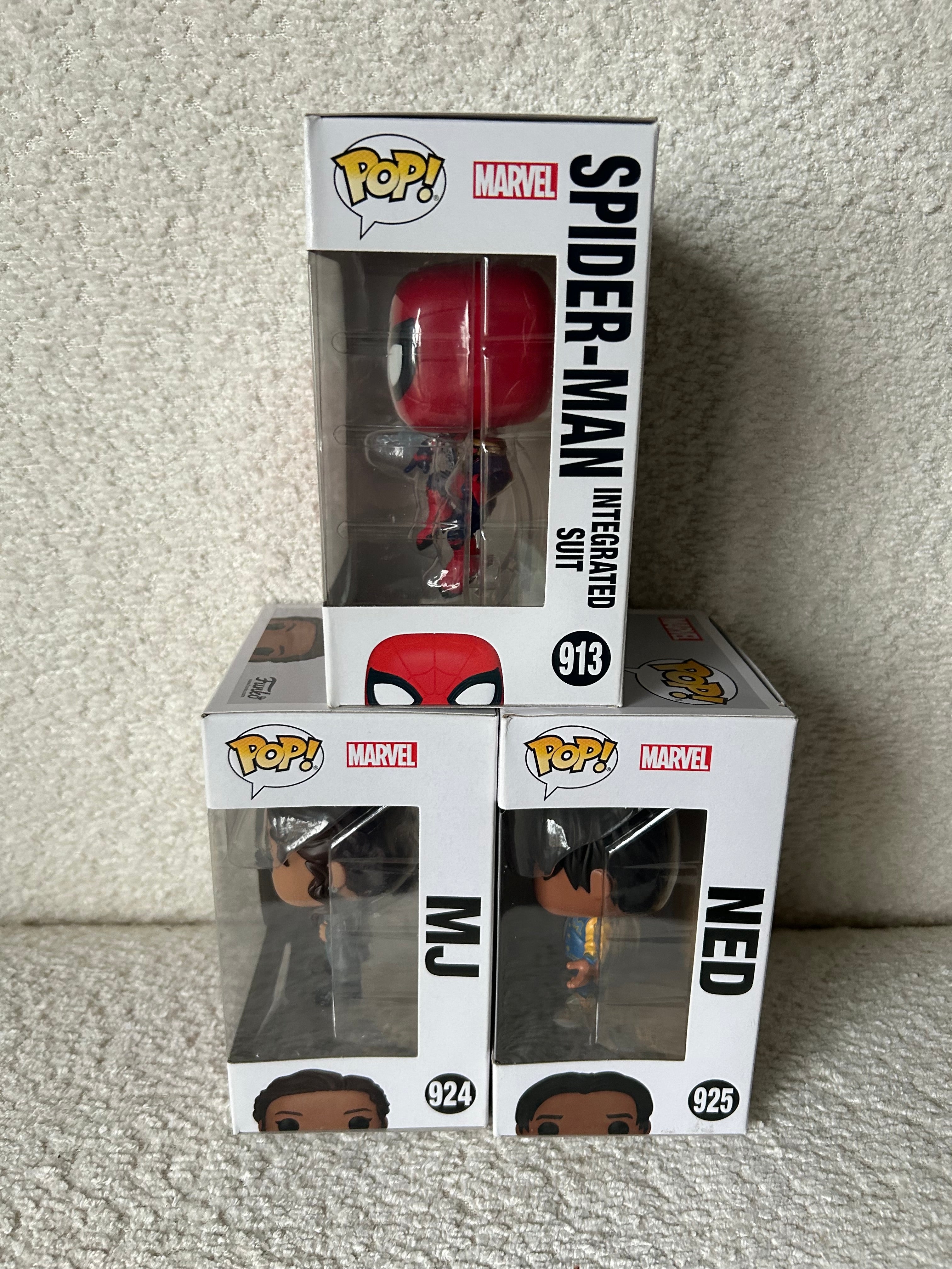 Lot funko pop Spiderman no way home Spiderman , MJ et ned