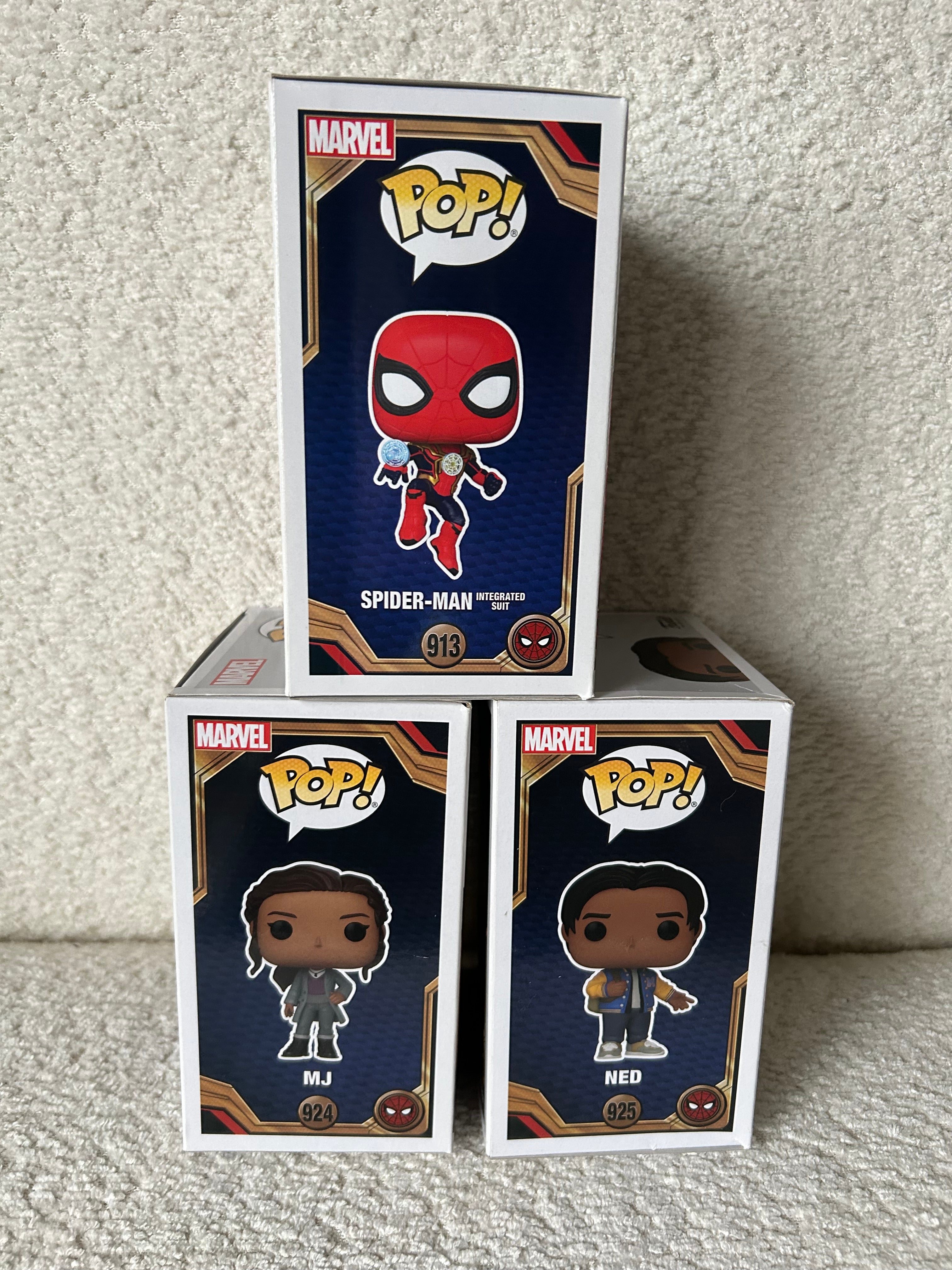 Lot funko pop Spiderman no way home Spiderman , MJ et ned