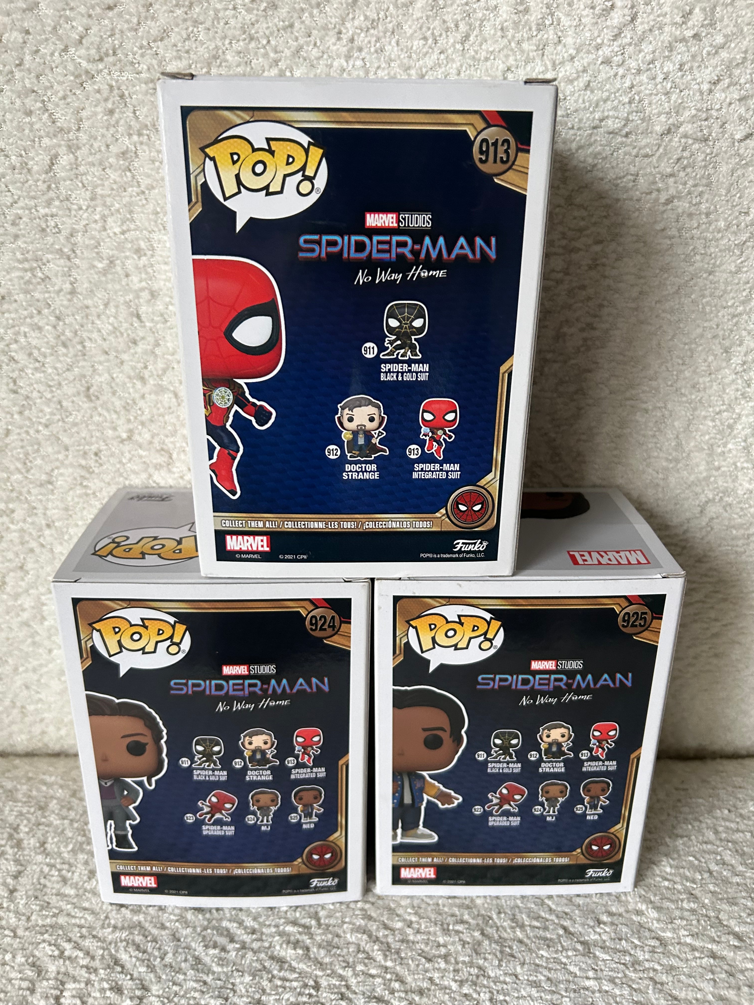 Lot funko pop Spiderman no way home Spiderman , MJ et ned